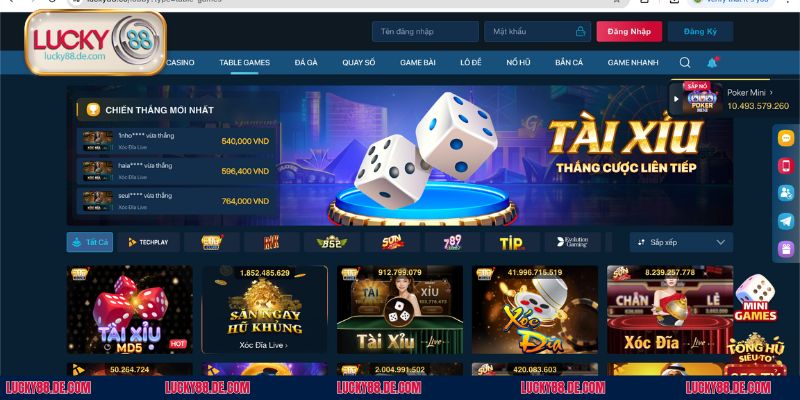 Điểm danh các tựa game hấp dẫn đang có mặt tại nhà cái Lucky88
